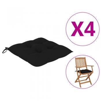 Oxford Fabric Chair Cushions Set of 4 - Black, 15.7x15.7x2.8