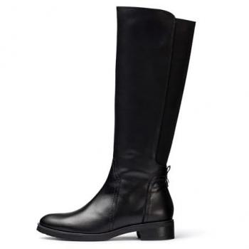 Bota Wonders C-5480 Isy Negro para Mujer, botas altas de piel vacuna con tira elástica, talla 38