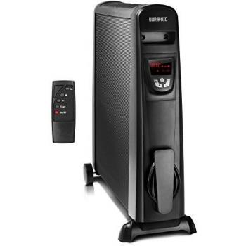 Duronic HV102 Calefactor eléctrico | Termostato regulable de 2500W | Sin aceite Bajo Consumo | Calentamiento en 1 min | Ruedas Integradas Mando a Distancia y Pantalla Digital | Ligero Estufa Radiador