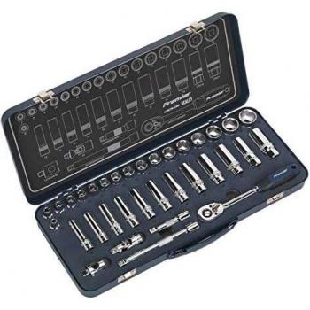 Sealey AK27481 Lock-On Socket Set, 3/8 Square Drive, 6PT Metric, 34 Pieces