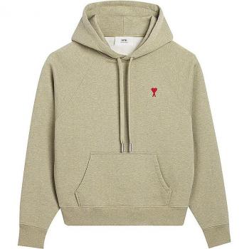 Ami Paris Embroidered Green Hoodie for Men - Size XL
