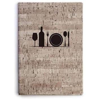 LACOR Matisse Collection 28053- Porta menú Fabricado en Simil-Piel con Fundas fijas de PVC en Piel de Naranja, Termosellado en Color Negro, 19x23,5 cm