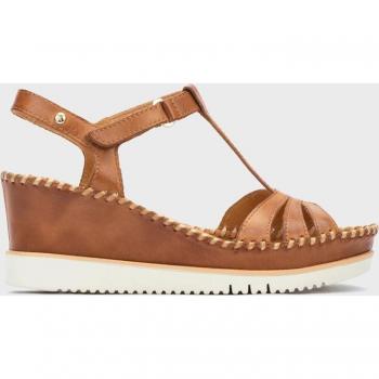 Sandalia Plana Pikolinos Aguadulce W3Z-1776 Color Nata, Sandalias de cuña de mujer de piel con cierre adherente, Pikolinos Sandalias cuña de piel AGUADULCE W
