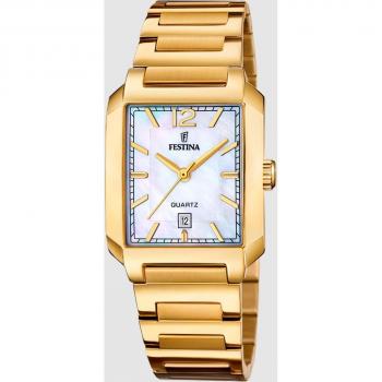 Reloj Festina F20680/2 On The Square de acero dorado para mujer