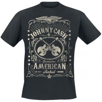 Johnny Cash American Rebel Hombre Camiseta Negro XL 100% algodón Regular