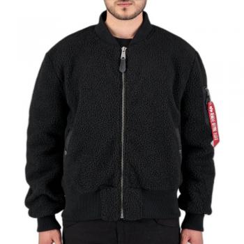Alpha Industries MA-1 Teddy Bomber Jacket for Men - Black, Size M