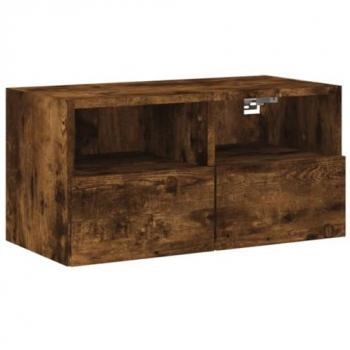 Mueble TV Multimedia Suspendido en Roble Ahumado 60 x 30 x 30 cm
