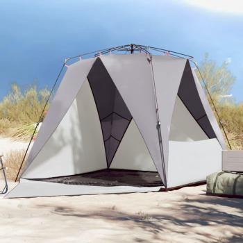 Tienda de playa impermeable para 4 personas con apertura rápida en color gris