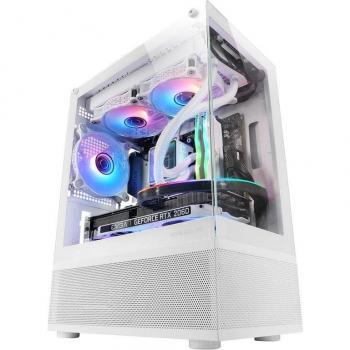 Mars Gaming MC-SE Caja PC Micro-ATX con Panel Frontal y Lateral de Cristal Sin Marco, Diseño Inferior con Tecnología AirTech Mesh, Minitorre Gaming Doble Cámara, Soporte para Refrigeración Líquida, disponible