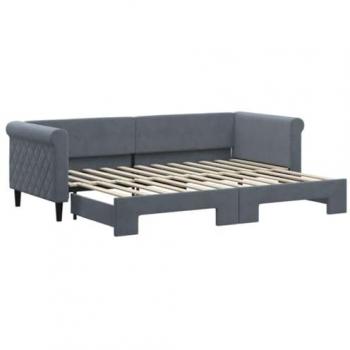 Sofá cama nido terciopelo gris oscuro 80x200 cm