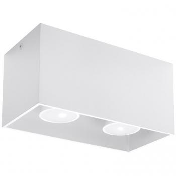 Aplique de Techo Quad Blanco GU10 de Aluminio con 2 Bombillas LED Interior
