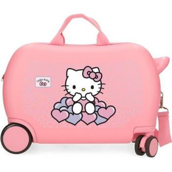 Maleta Infantil Rígida 2 Ruedas Multidireccionales Hearts & Dots Hello Kitty 24L