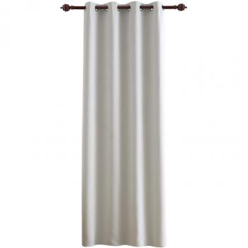 Deconovo Cortina Opaca para Dormitorio y Salón Aislamiento Térmico con Ojales 1 Panel 132 x 183 cm Blanco Agrisado