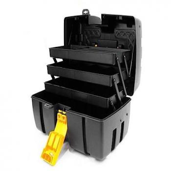 Acan Caja para Herramientas de Plástico con 3 Bandejas, Arcón Especial para Bricolaje con Divisiones para Guardar o Almacenar Utensilios (20 x 36 x 19,5 cm, Color
