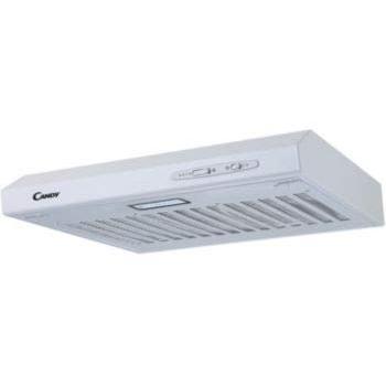 Campana Extractora Convencional Candy CFT610/4W, 60cm, Blanco, 3 Niveles de Potencia, Iluminación LED, Filtro de Carbono y Panel Antigrasa de Aluminio, Clase Energética C