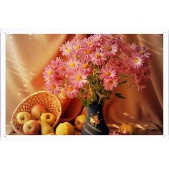 Metal cartel Cartel de chapa Hojalata sesión Flower Tin Sign Flowers Vase Fruit Basket Table Stilllife 23836 Retro Vintage Pared Decoración by hamgaacaan