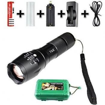 Premium flashlight - high-quality set - adjustable zoom - push-firmly - 5 lighting modes - for the practical application for the camping / Outdoor with the whole family