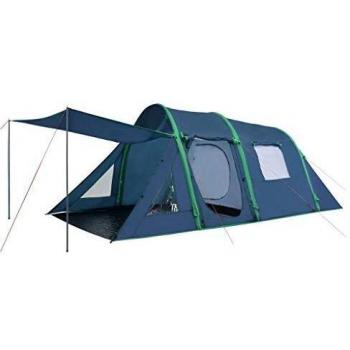 vidaXL Tienda de Campaña Artículos y Complementos Exteriores Jardín Aire Libre Acampada Senderismo Camping con Vigas Hinchables 500x220x180 cm Verde