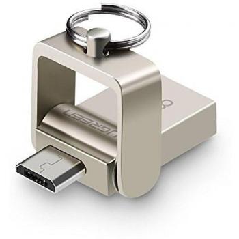 Memoria USB OTG para Android, Ugreen Unidad Flash USB 2.0 y OTG Micro USB 2 en 1 Pendrive Dual para Android OTG Móviles y Tabletas Rotación a 180 Grados, Carcasa Metálica y Anilla de Llavero