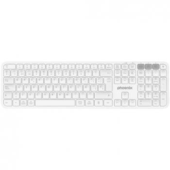 Teclado Inalámbrico Multidispositivo Phoenix K300 Bluetooth Dual y 2.4GHz Blanco