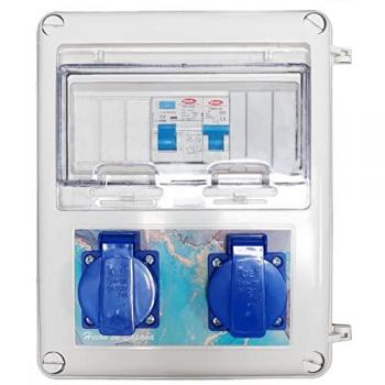 Cuadro Eléctrico IP65 con Interruptor Diferencial y Disyuntor de 2 Enchufes
