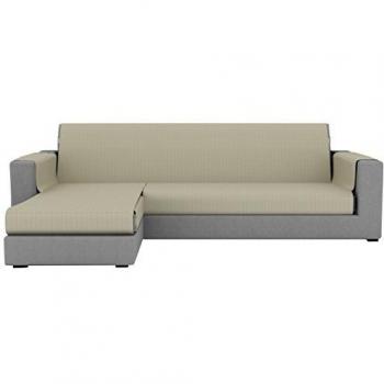 Eiffel Textile Lyon Chaise Longue Cubre sofá Brazo Izquierdo, Algodón, Beige, 240 x 195 x 2 cm