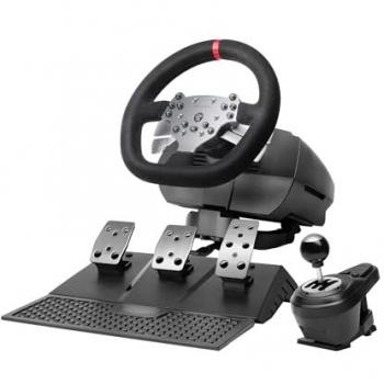 Volante Simracing Mars Gaming MWH-RSX con Force Feedback, Motor Dual, 3 Pedales Progresivos y Palanca de Cambios Manual