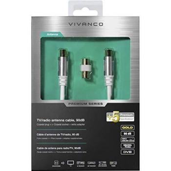 Vivanco 43154 cable coaxial 5 m Blanco