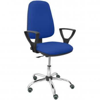 Piqueras y Crespo Silla SOCOVOS Bali Azul Brazos FIJOS Oficina, Acero, 116x48x48 cm