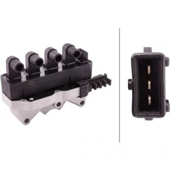 Bobina de encendido HELLA 5DA 358 000-491 - 12V - 3 polos - Bobina de encendido bloque - atornillado