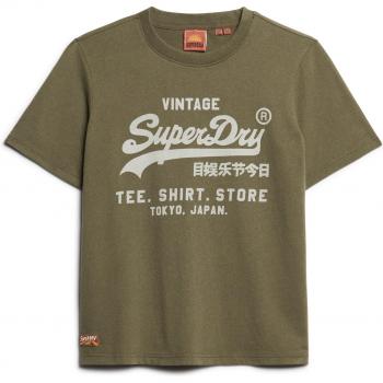 Camiseta de mujer Superdry Heritage con logo Vintage verde, de manga corta, estilo relajado