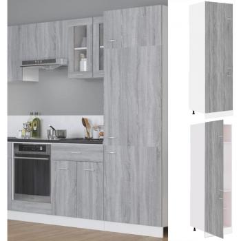 Armario para frigorífico madera gris Sonoma 60x57x207 cm