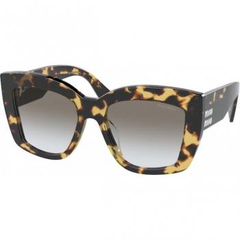 Miu Miu Mu 04WS Col. 7S00A7 Women's Square Havana Sunglasses, Brown, Size: 53 MM, Stylish Light Havana/Grey Shaded