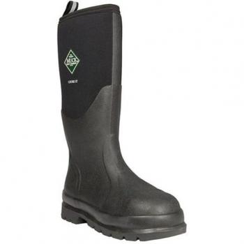 Muck Boots Men's Classic Tall Safety Toe Rubber Work Boots - Black, Size 9