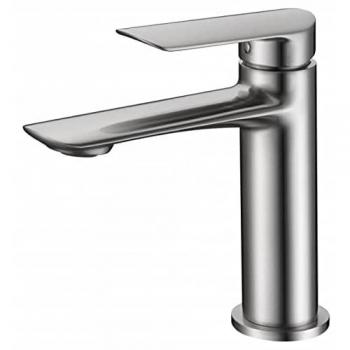 Grifo Monomando Moderno para Lavabo - Mezclador de Cuenca de Baño en Níquel Cepillado