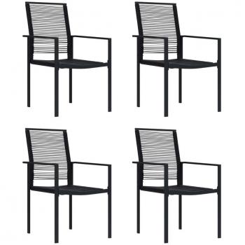 vidaXL Garden Chairs 4 pcs PVC Rattan Black