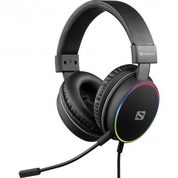 Auriculares Gaming USB Sandberg HeroBlaster - Cableado, Sonido Surround, Color Negro