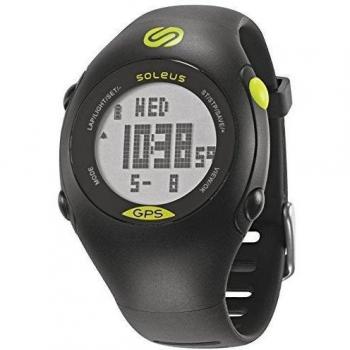Soleus GPS - Mini reloj de corredor con monitor de actividad física y de salud, negro/verde lima