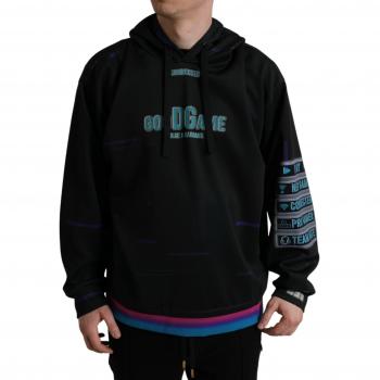 Dolce & Gabbana Black Logo Print Hooded Sweatshirt Sweater - IT58 | XXL, Size: 4XL, Male