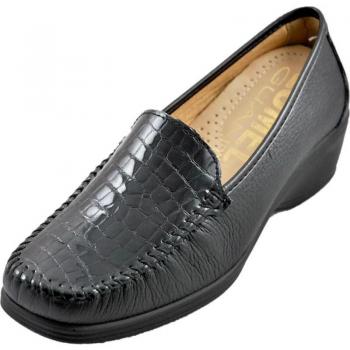 Zapatos Para Plantillas Lumel para Mujer en Color Negro, Mocasines Muy Anchos con Plantilla Extraíble, Ligeros, Modelo F