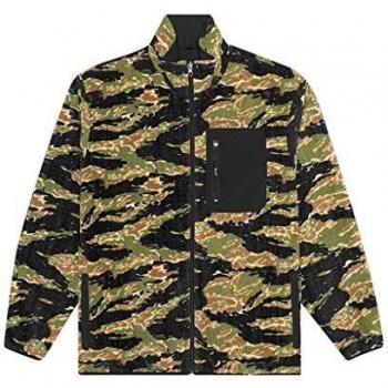 HUF Men's Multicolor Tiger Camo Fleece Light Jacket - Size XL