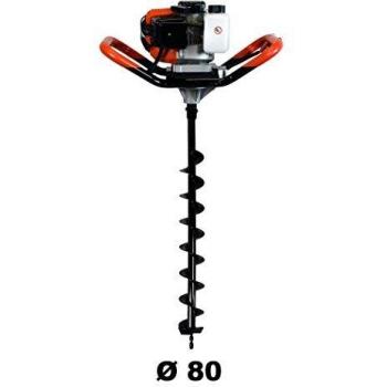 Taladro de Tierra Ahoyador de Gasolina 52 cm3, 3 HP + Broca de 80 mm