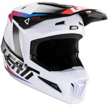 Leatt Casco de Cross Moto 2.5 V24 Negro-Blanco con Tecnología Turbina 360°