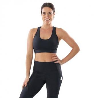Sujetador Deportivo Ginadan ACTIVE BRA BLACK - Espalda Transpirable, Alta Sujeción, Color Negro, Talla XS, para Mujer