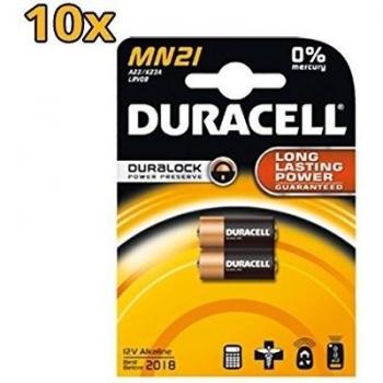 Duracell 10DUMN21-2 V23GA - Batería de 12 voltios, 10 Packs de 2
