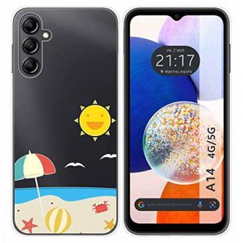 Funda Silicona Transparente Diseño Playa para Samsung Galaxy A14 4G / 5G