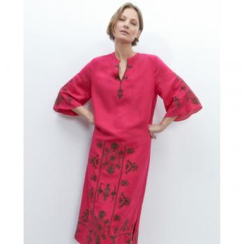Vestido midi con bordados para mujer de El Corte Inglés