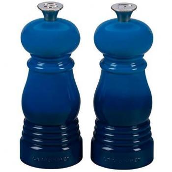 Le Creuset Set de Mini Molinillos de Sal y Pimienta,Plástico ABS, Cada Uno 5 x 5 x 12.1 cm, Mecanismo de Cerámica, Azul Marseille