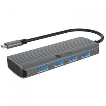 Docking Station USB-C 6 en 1 con HDMI 4K 60Hz, Hub 4x USB-A y Power Delivery 100W - IB-DK4022a-CPD