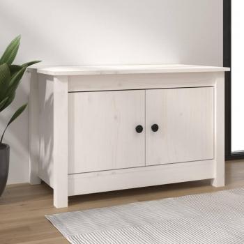 Armario zapatero de madera maciza de pino blanco 70x38x45.5 cm